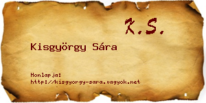 Kisgyörgy Sára névjegykártya